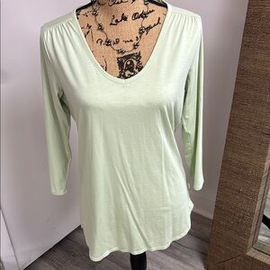 L.L. Bean Green 3/4 Sleeve Tunic Relaxed Fit